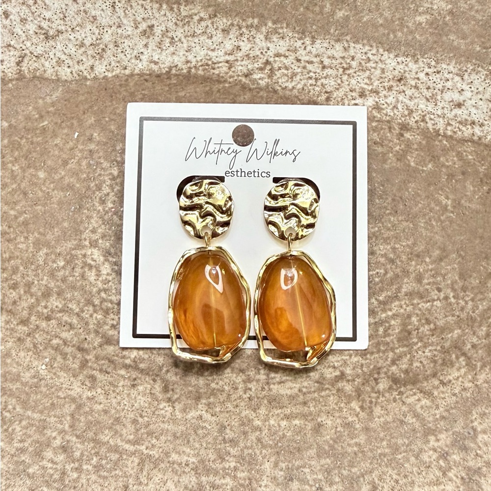 Gold and Brown Earrings